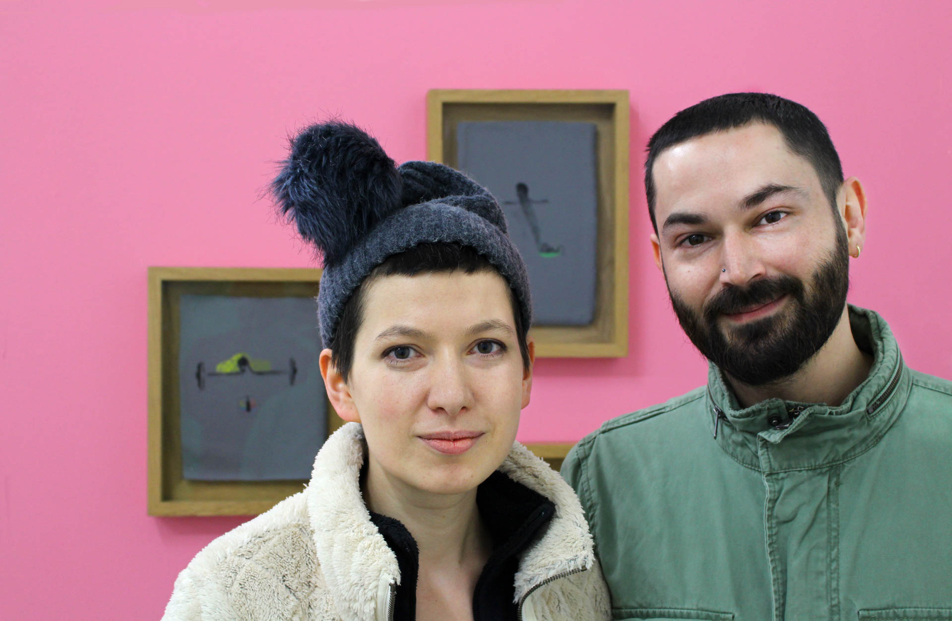 Curator Aylime Aslı Demir and artist Aykan Safoğlu. Photo: Juan Carlos Rosa