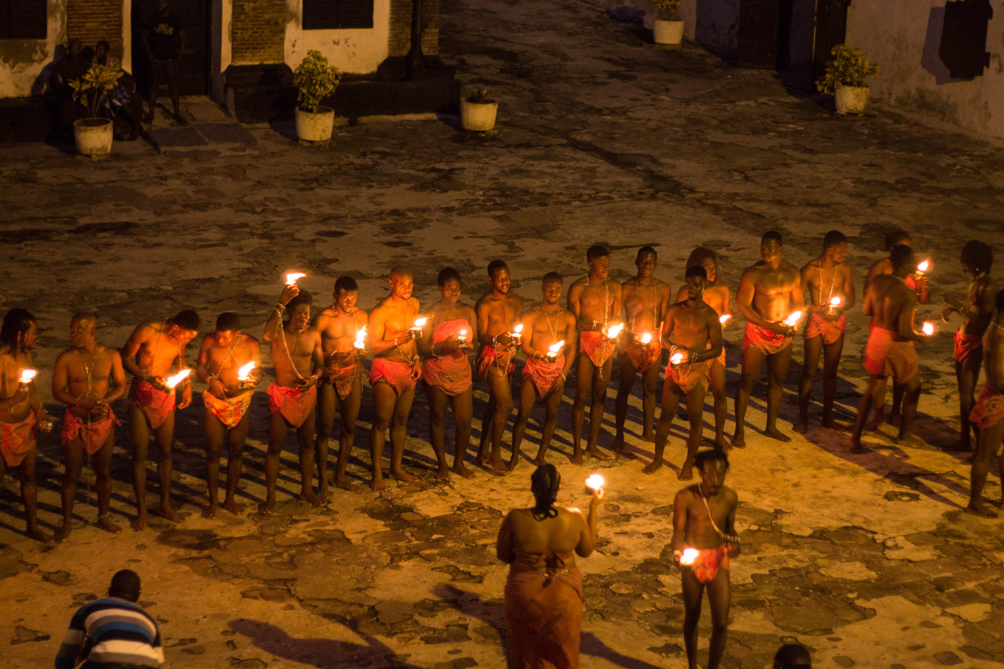 2. Va-Bene Elikem Fiatsi [crazinisT artisT], The Return of the Slaves (2015). Live performance at Elmina Castle, Ghana. Photo by Deryk Owusu Bempah Photography.